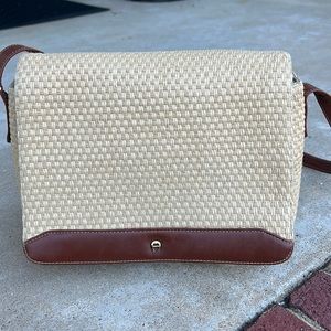 Vintage Etienne Aigner handbag leather and straw